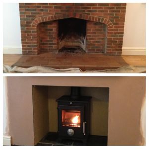 Fireplace Conversion - Chimney Surround Alterations And Stove Installation