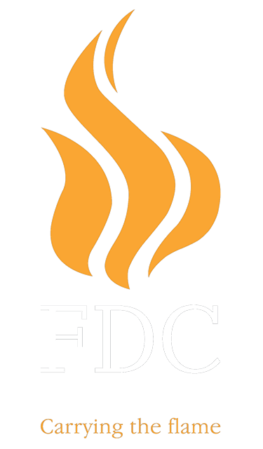 FDC logo - the fireplace gallery, full FDC range of fireplaces