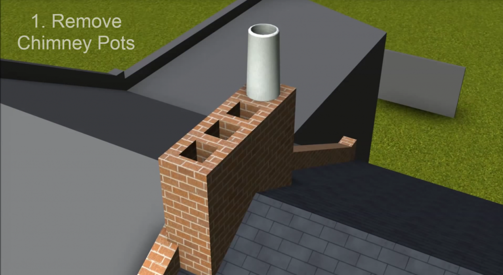 Ventive PVHR Installation Process - 1 Remove Chimney pots